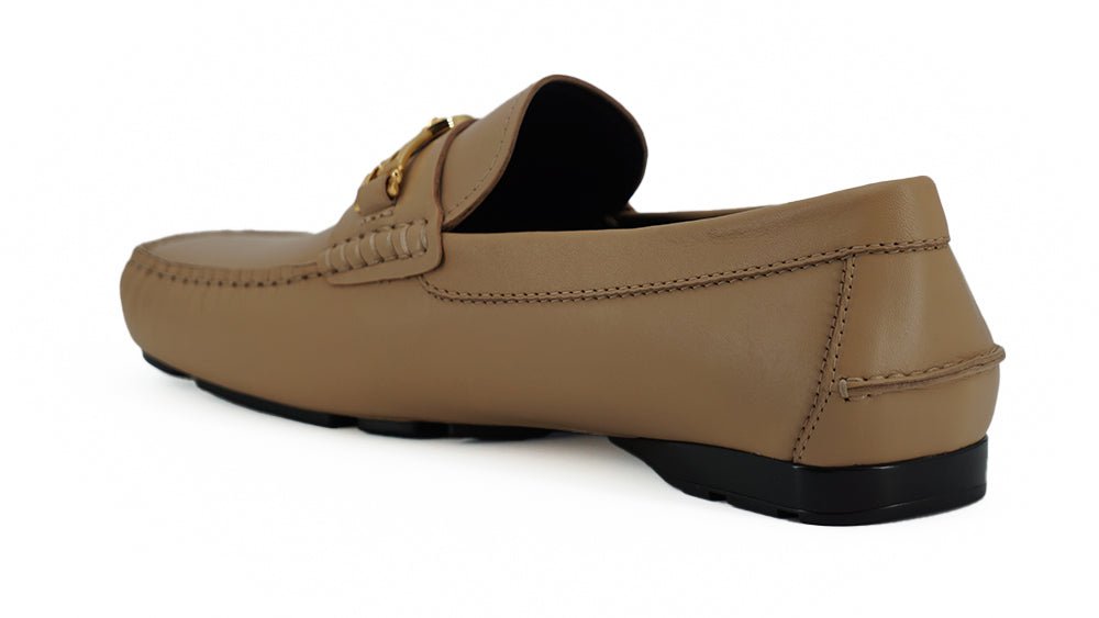 Versace Exquisite Medusa Gold - Tone Leather Loafers - SMARTMARTNZ