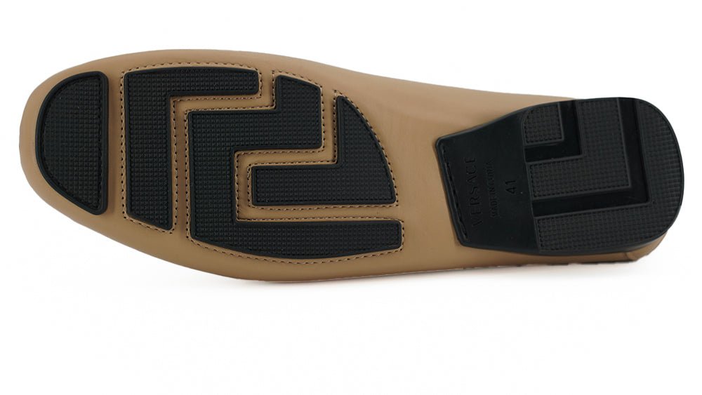 Versace Exquisite Medusa Gold - Tone Leather Loafers - SMARTMARTNZ