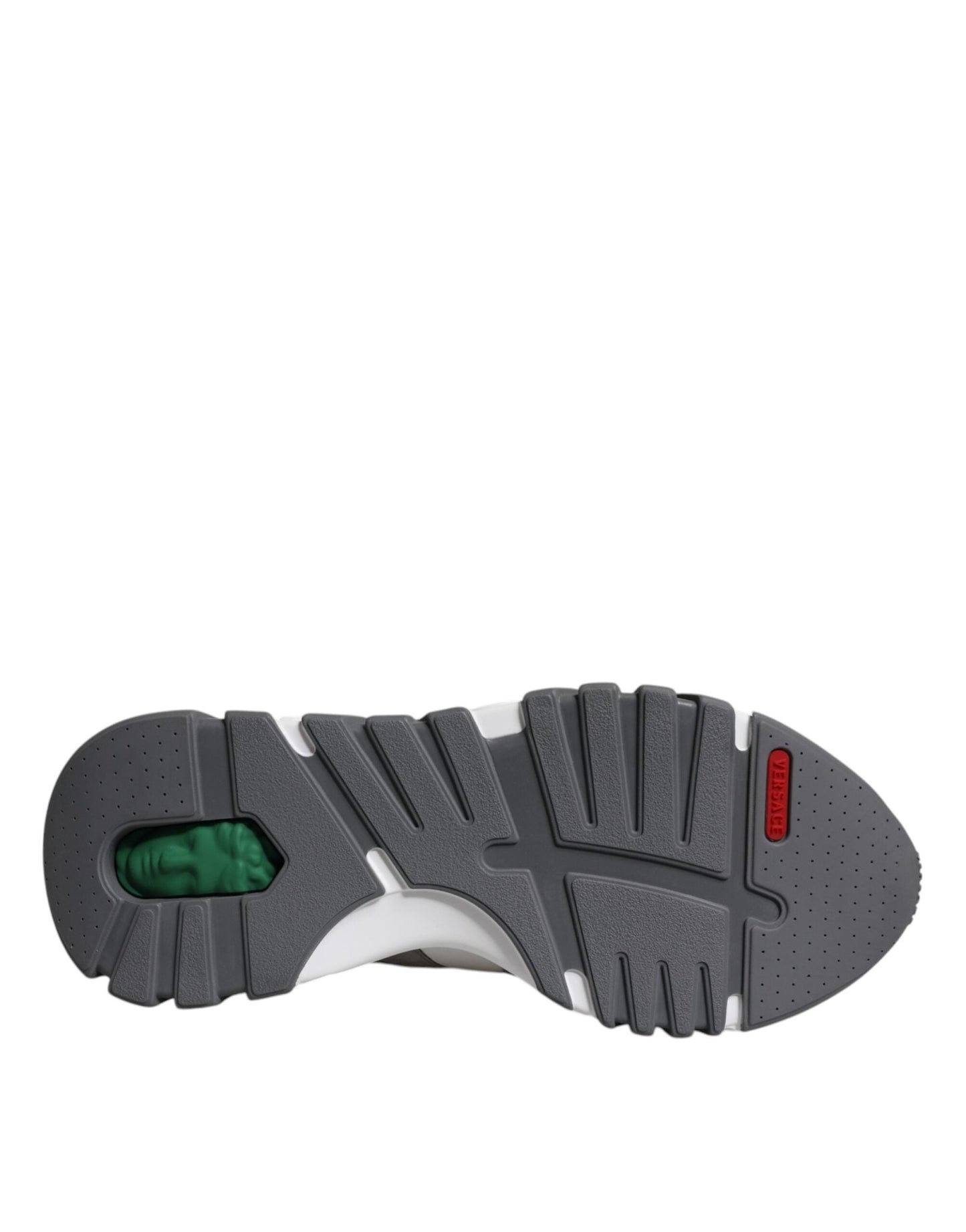 Versace Grey Leather Neoprene Chunky Low Top Squalo Sneakers Shoes - SMARTMARTNZ