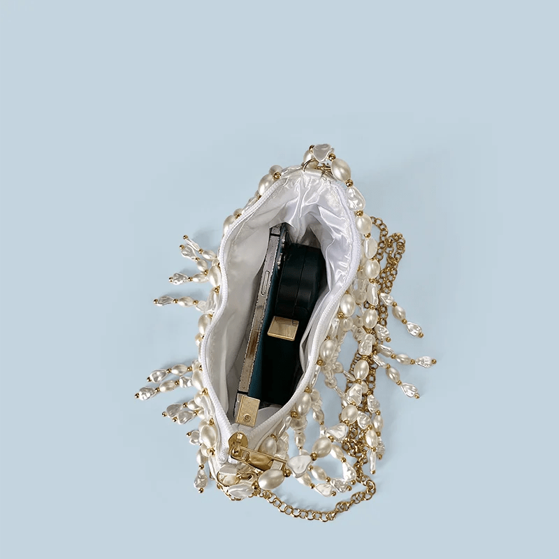 Vintage - Inspired Handmade Bucket Bag – Chinese Beaded Crossbody with Silk Details - SMARTMARTNZ