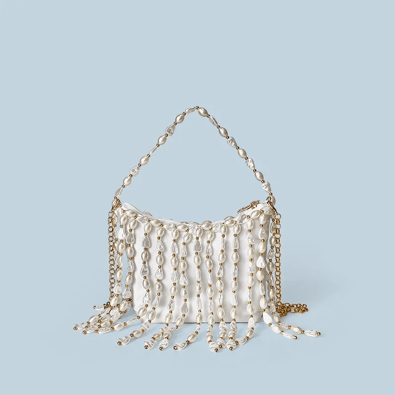 Vintage - Inspired Handmade Bucket Bag – Chinese Beaded Crossbody with Silk Details - SMARTMARTNZ