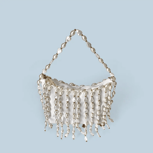 Vintage - Inspired Handmade Bucket Bag – Chinese Beaded Crossbody with Silk Details - SMARTMARTNZ