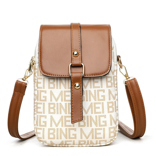 “Vintage Mini Crossbody – Soft Leather & Retro Print” - SMARTMARTNZ