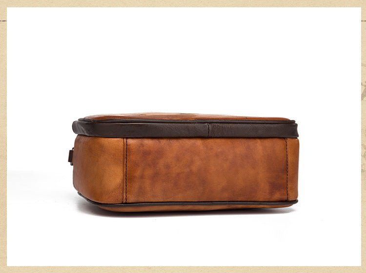 Vintage - Style Leather Bag with Deer & Bird Art Hand - Painted Detailing | Timeless Beauty in Every Stroke - SMARTMARTNZ