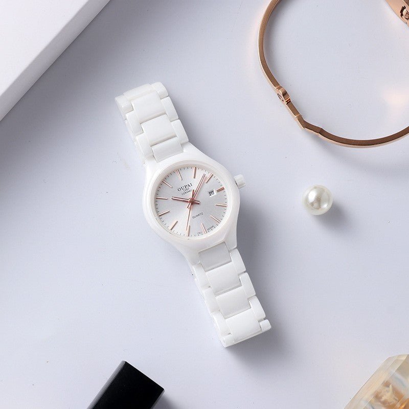 White Ceramic Women’s Watch – Elegant, Simple & Timeless Style - SMARTMARTNZ