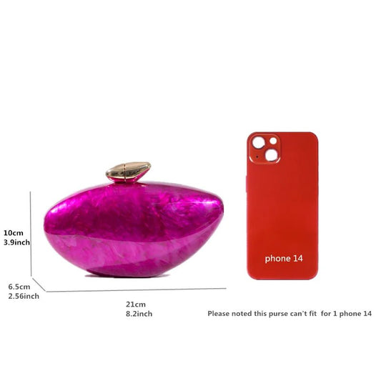 Women’s Evening Clutch Bag – 2024 Shell Design Acrylic Purse with Metallic Finish - SMARTMARTNZ