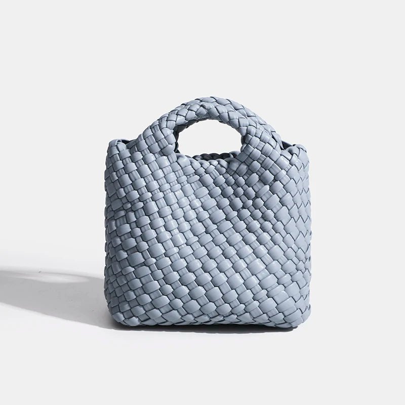 Women’s Fashion Woven Bag – Soft Handmade PU Leather Shoulder Bucket - SMARTMARTNZ