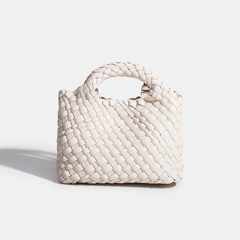 Women’s Fashion Woven Bag – Soft Handmade PU Leather Shoulder Bucket - SMARTMARTNZ
