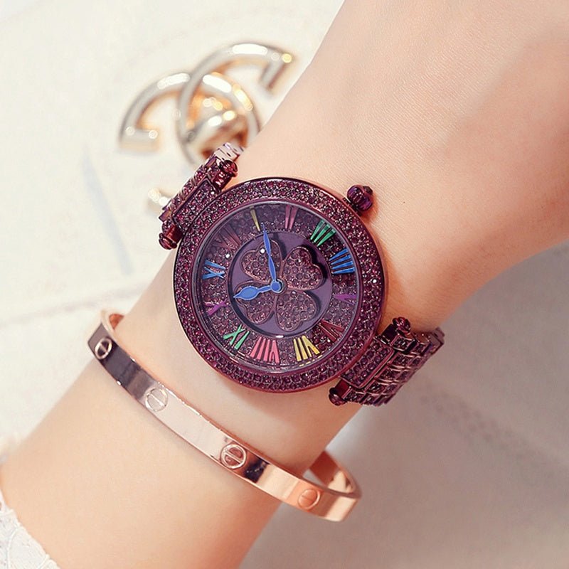 "Women’s Four - Leaf Clover Diamond Watch – Korean Fashion Waterproof - SMARTMARTNZ