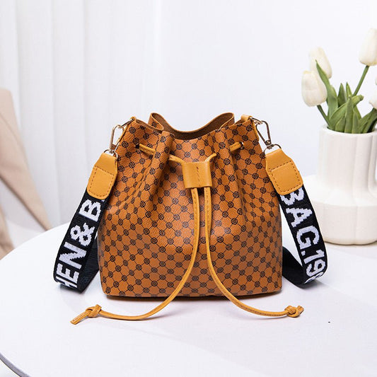 “Women’s Printed PU Bucket Bag – Soft & Chic” - SMARTMARTNZ