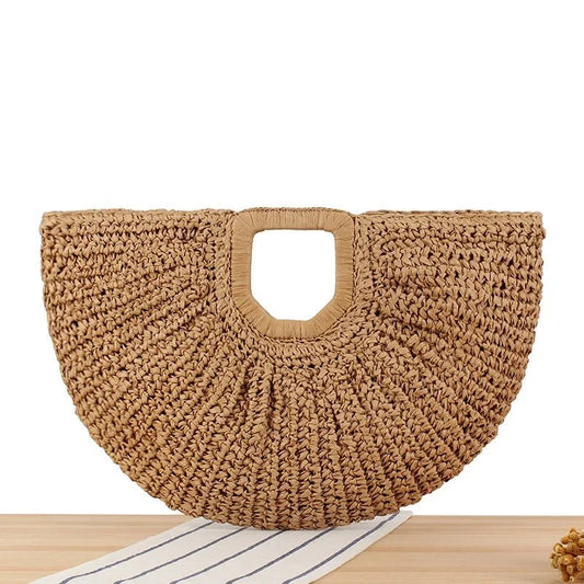 Women’s Woven Straw Handbag – Large Capacity Beach & Travel Purse - SMARTMARTNZ