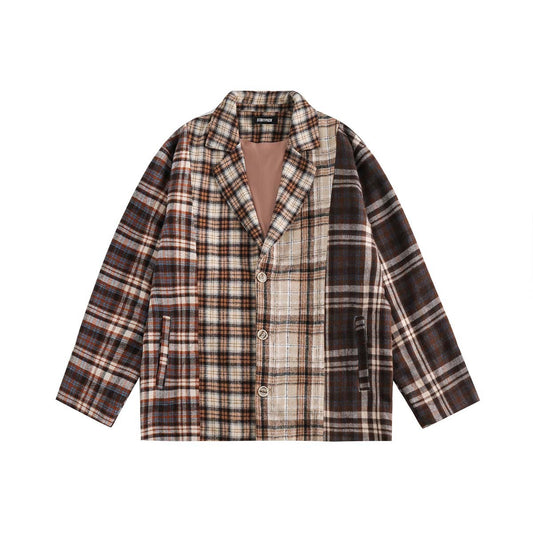 Japanese Trendy Plaid Suit Jacket