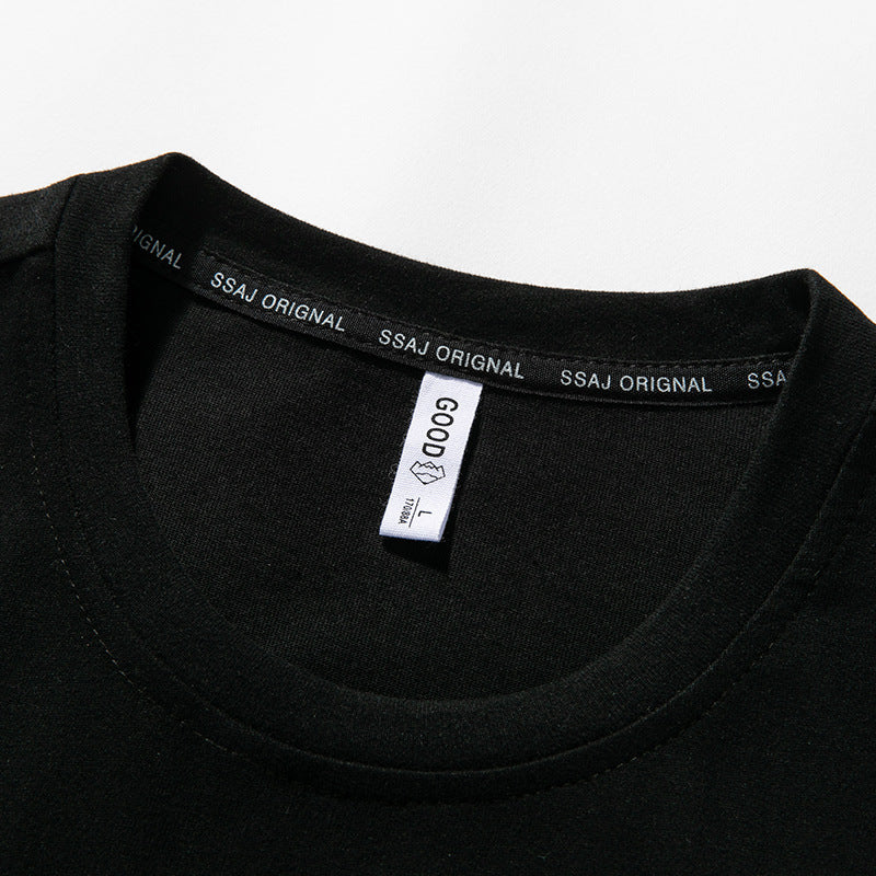 Summer Japanese T-Shirt Men's Short Sleeve Pure Cotton