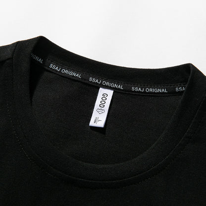 Summer Japanese T-Shirt Men's Short Sleeve Pure Cotton