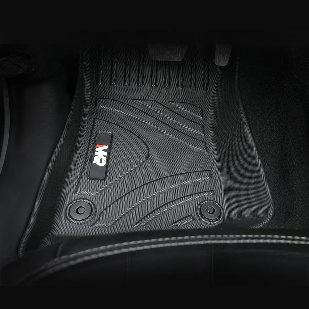 MKR Non-Slip Durable TPE ECO Car Floor Mat Compatible With Jeep Wrangler JL 4xe Not For 2 Door And JL Unlimited Models 2021-2024 3 PCS