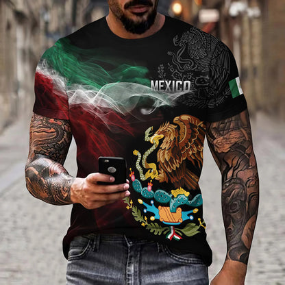 Eagle And Snake T-shirt Loose Round Neck