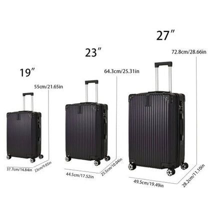 3 - Piece Hard Shell Luggage Set – 4 Wheels & Lock - SMARTMARTNZ