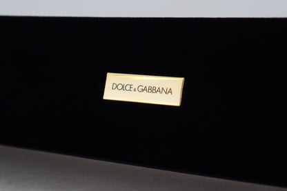 Dolce & Gabbana Black Velvet Logo Plaque Storage Bracelet Jewelry Box
