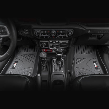 Car Floor Mats For J EEP Wrangler JL 2018 4 Doors Model, Waterproof And Stain-resistant TPE,Black 3 PCS. - Not Fit For Jeep Wrangler JK Or 4XE
