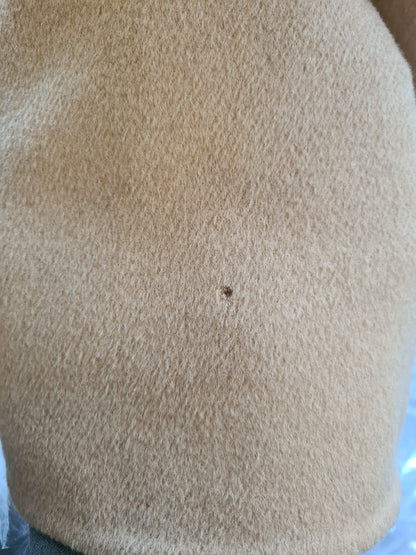 Dolce & Gabbana Beige Camel Skin Cashmere Shearling Overcoat Jacket