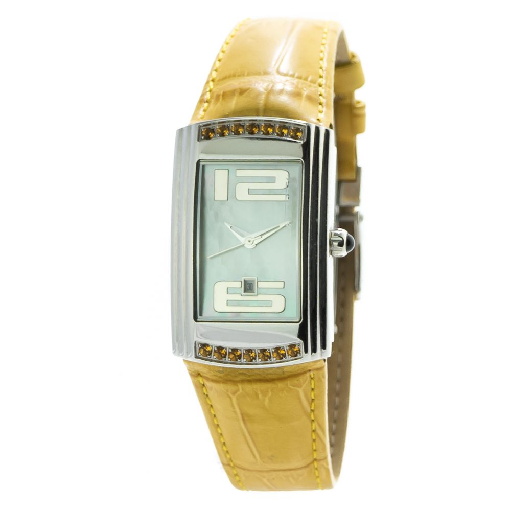 Chronotech Yellow Leather Dress Watch