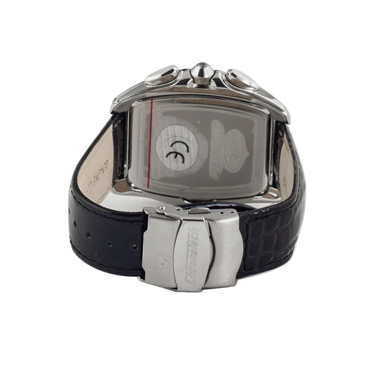 Chronotech Black Leather Dress Watch