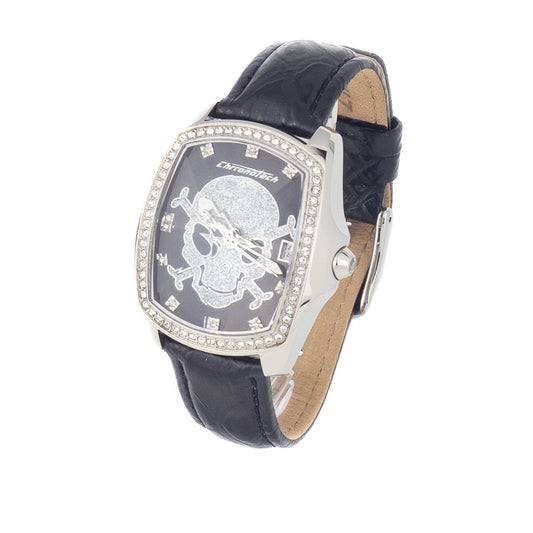 Chronotech Black Leather Dress Watch