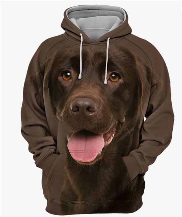 Men's Thermal Transfer 3D Dog Hoodie Coat