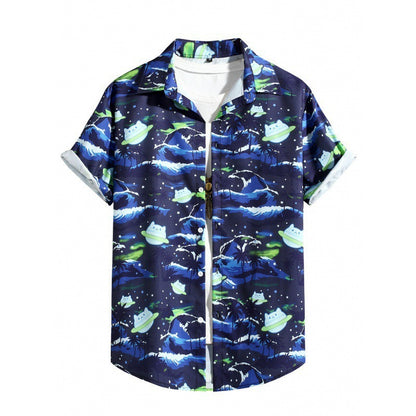 Men's Casual Short Sleeve Loose Beach Shirt
