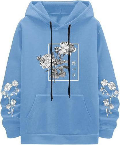Fashion New Rose Print Casual Sweatshirt