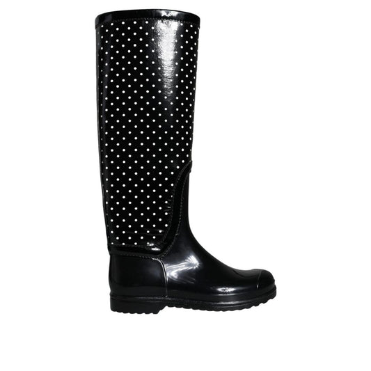 Dolce & Gabbana Black Rubber Rain Boots