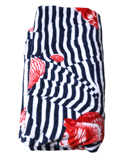 Dolce & Gabbana Multicolor Stripes Seashells Beach Towel