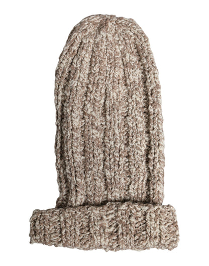 Dolce & Gabbana Beige Wool Knitted Ski Mask Balaclava Hat