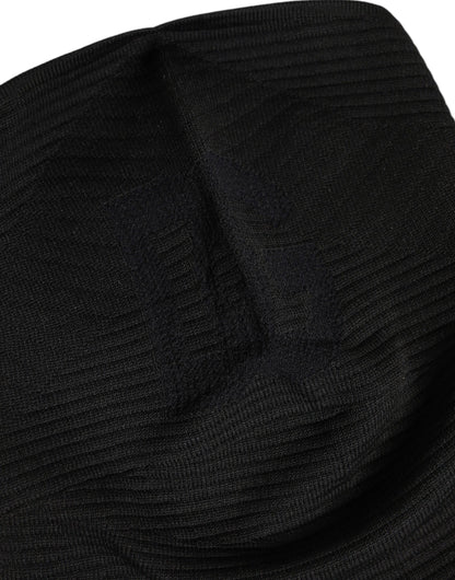 Dolce & Gabbana Black Nylon Knitted Ski Mask Balaclava