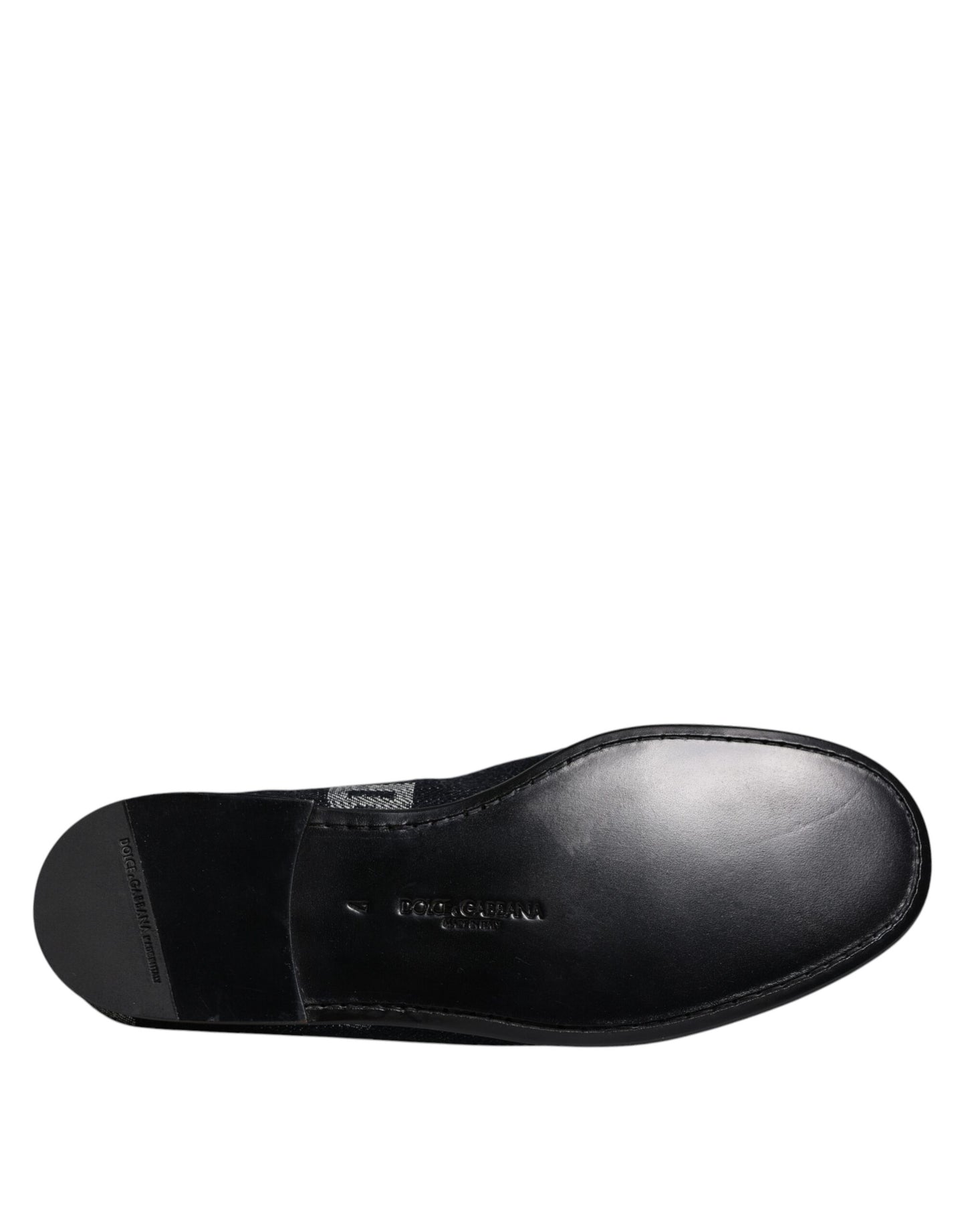 Dolce & Gabbana Black Logo Cotton Loafers Formal Dress Shoes