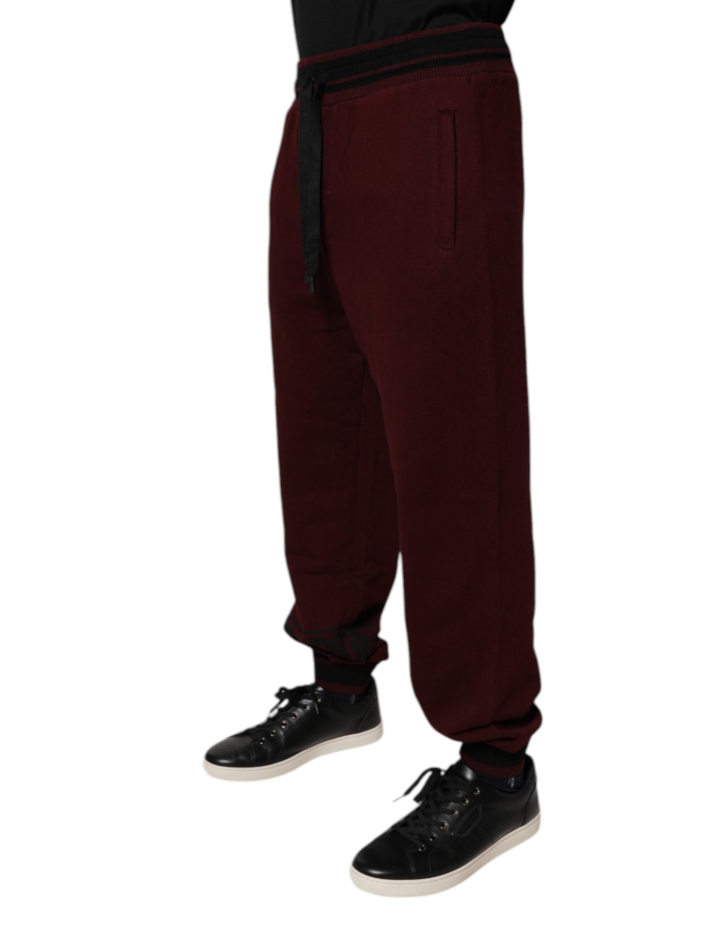 Dolce & Gabbana Bordeaux Cotton Jogger Men Sweatpants Pants