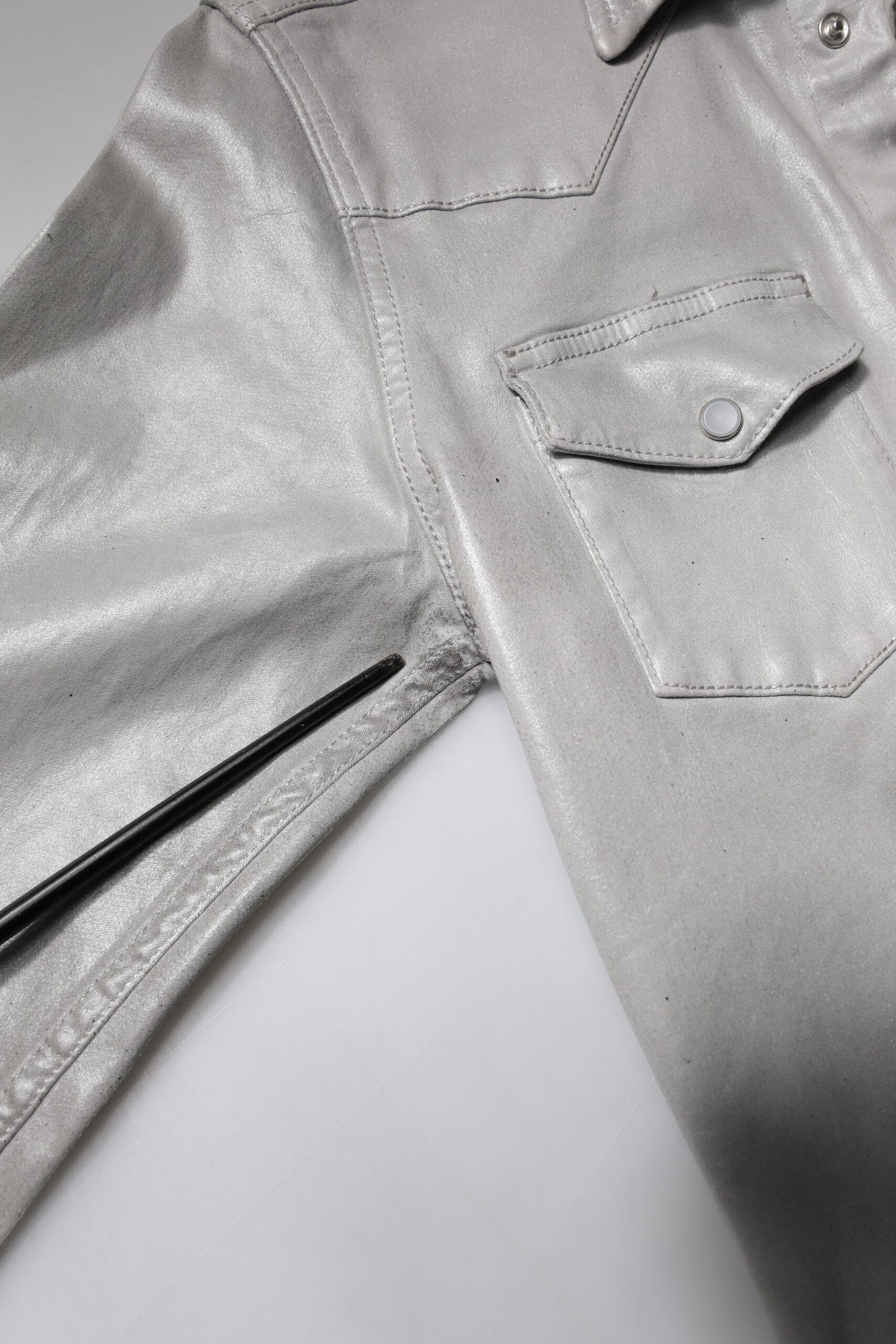 Dolce & Gabbana Metallic Gray Cotton Button Down Shirt