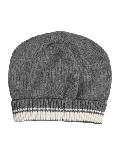 Dolce & Gabbana Gray Cashmere Knitted Winter Beanie Hat