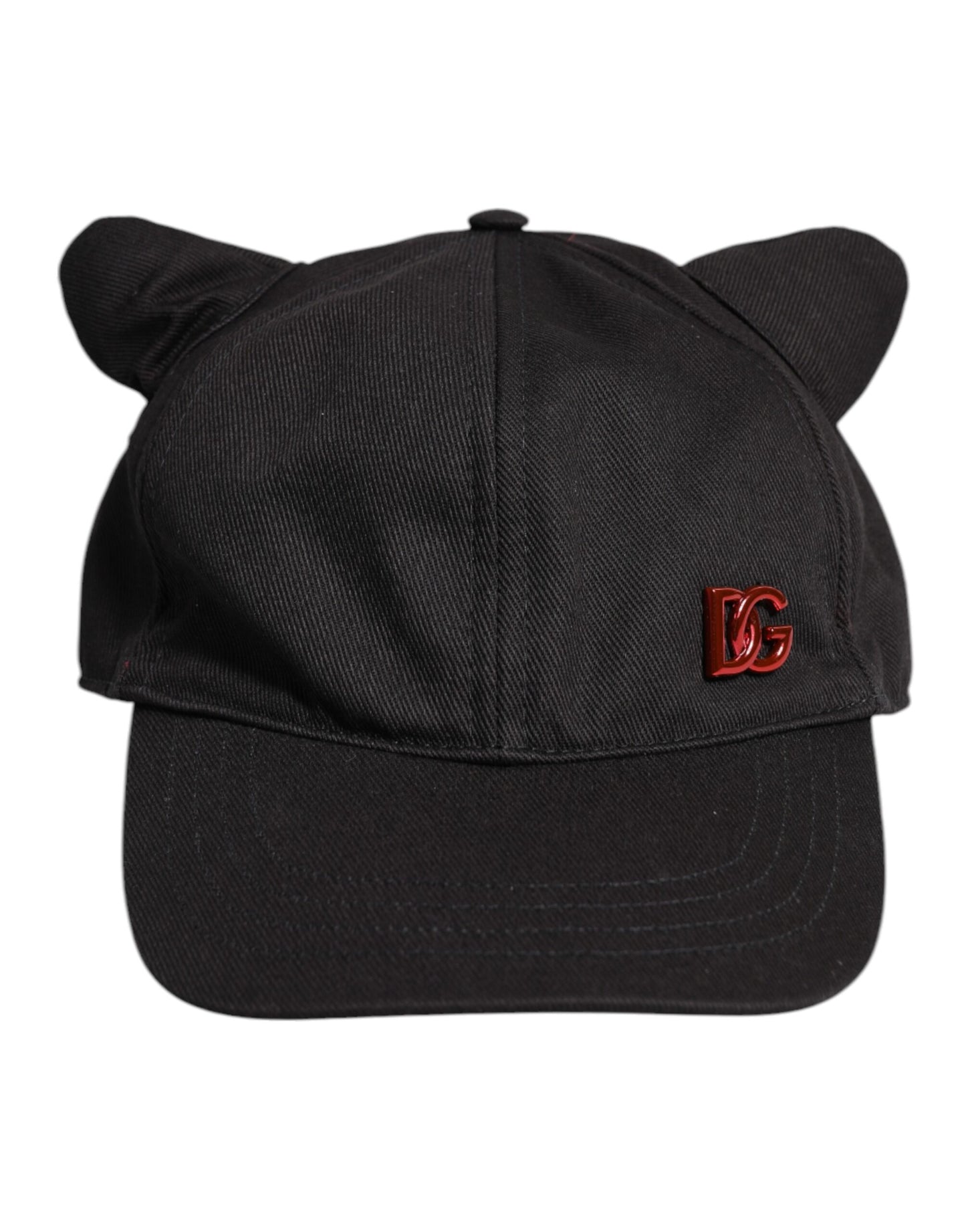 Dolce & Gabbana Black Cotton Logo Patch 6 Panels Baseball Cap