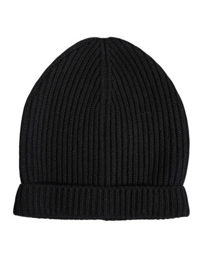 Dolce & Gabbana Black Cashmere Knitted Winter Beanie Hat