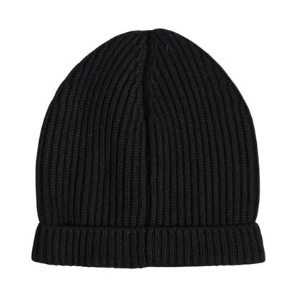 Dolce & Gabbana Black Cashmere Knitted Winter Beanie Hat