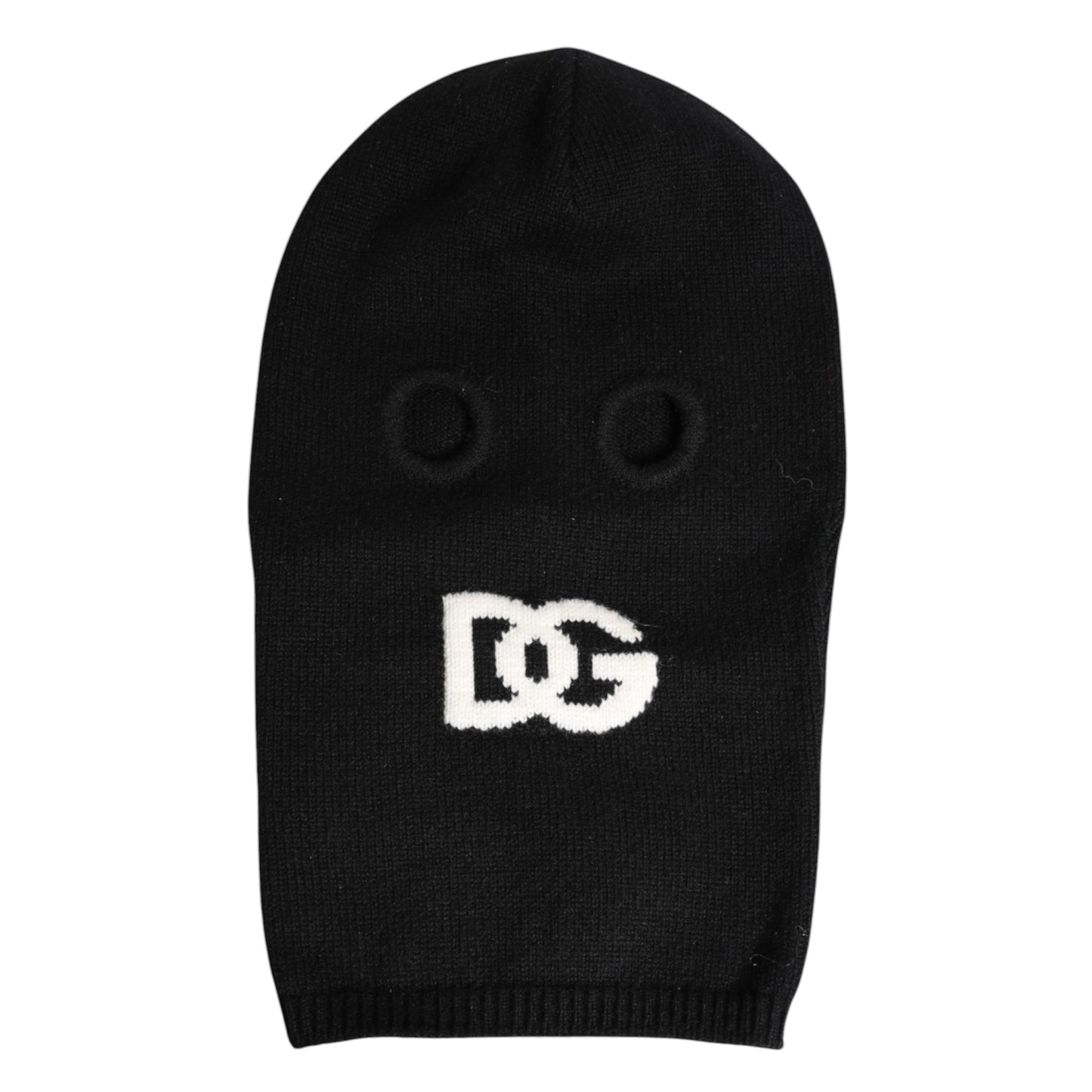 Dolce & Gabbana Black Cashmere Knitted Ski Mask Balaclava Hat