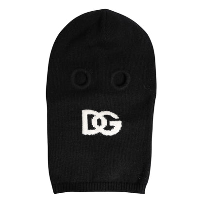 Dolce & Gabbana Black Cashmere Knitted Ski Mask Balaclava Hat