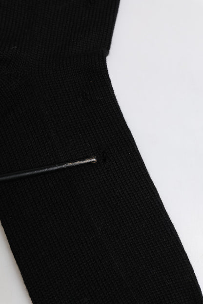 Dolce & Gabbana Black Solid Stretch Mid Calf Men Socks