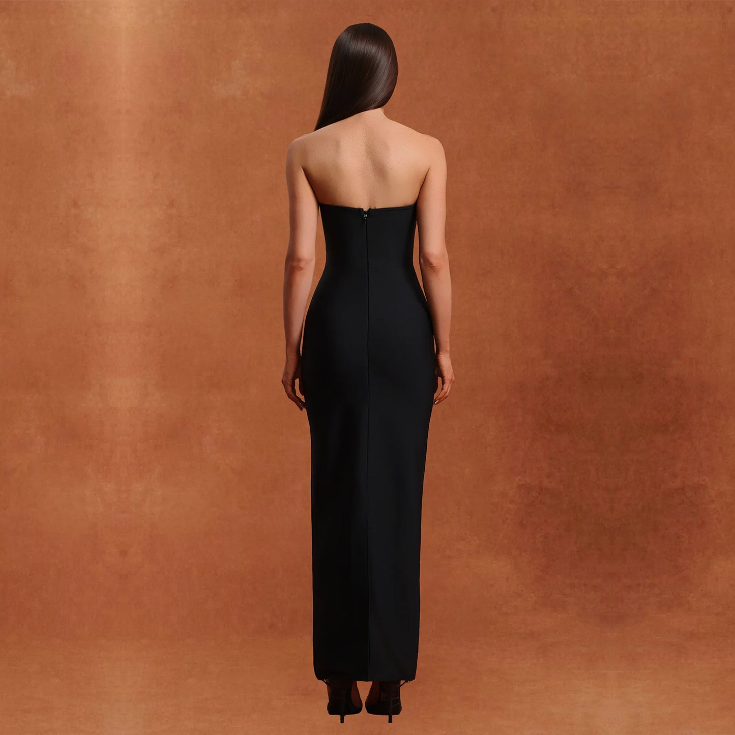 European And American Fashion Women's Wear Sexy Tube Top High-end Hot Drilling Backless Dress
