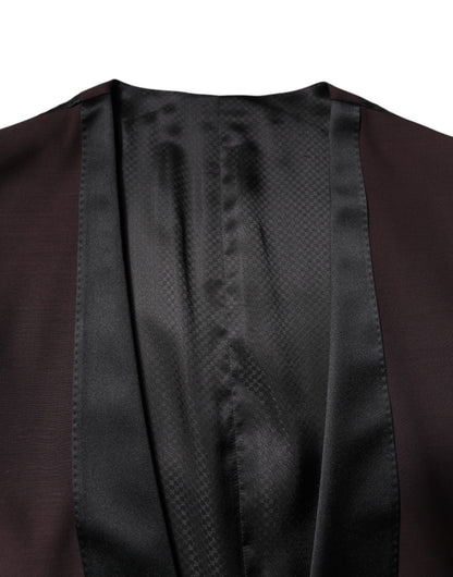 Dolce & Gabbana Maroon Wool Waistcoat Dress Formal Vest