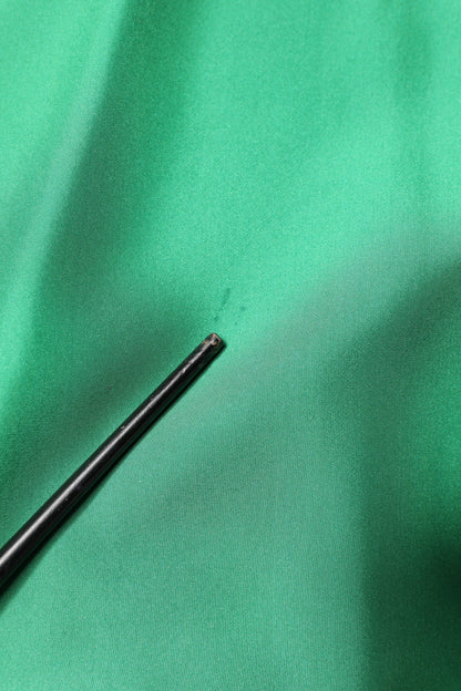 Dolce & Gabbana Green Silk Satin Long Sleeves Casual Shirt