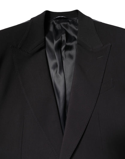 Dolce & Gabbana Black Cotton Single Breasted 2 Piece Suit