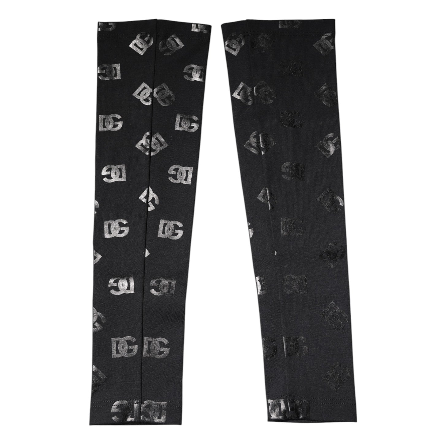 Dolce & Gabbana Black DG Logo Monogram Wool Stretch Arm Sleeves