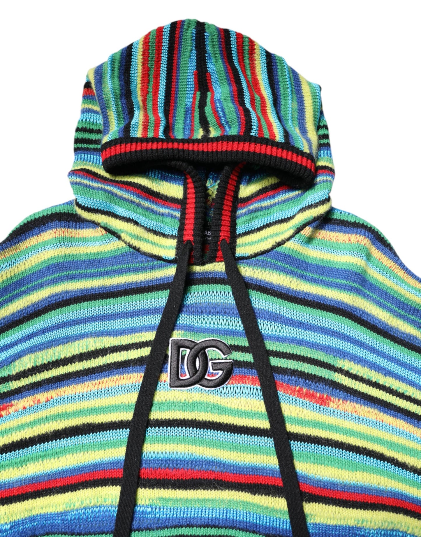 Dolce & Gabbana Multicolor Cotton Hooded Pullover Sweater